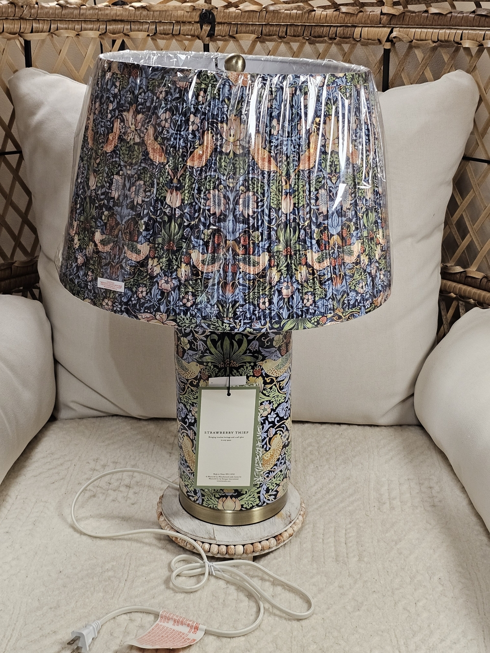William Morris and co strawberry thief decorative lamp 22 " large viral